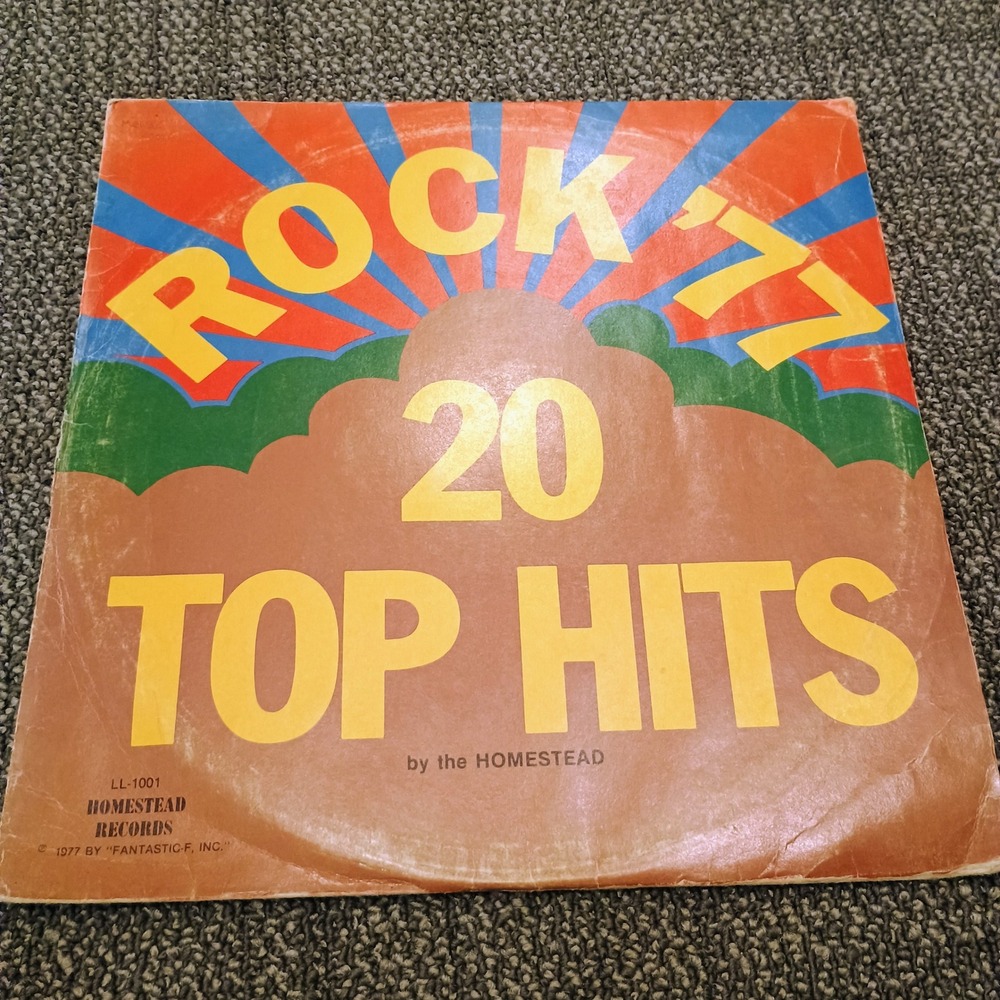 Rock 77 20 Top Hits Homestead Records LL-1001 Double Vinyl LP 1977 Vintage